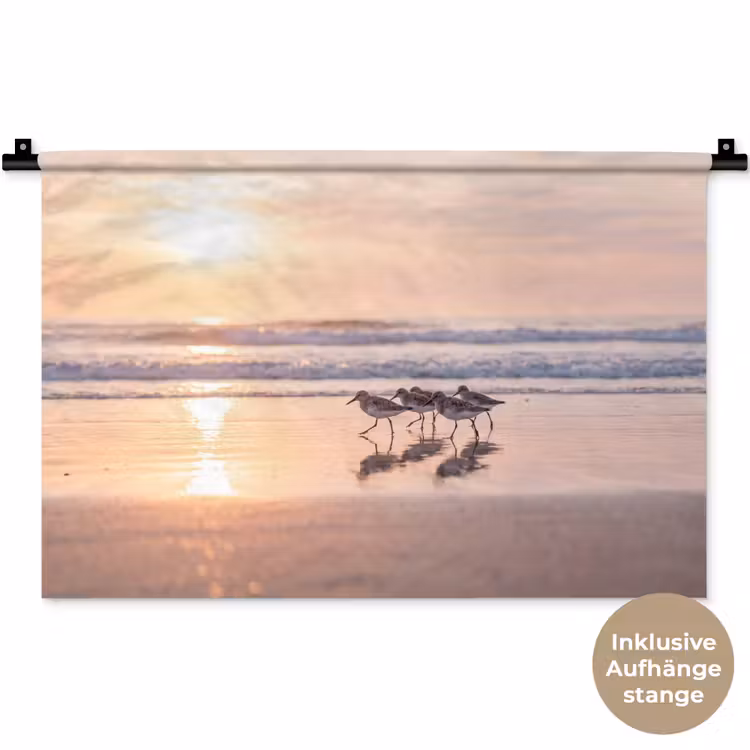 Zee - Vogels - Strand Wandkleed katoen klein -t3d_DE