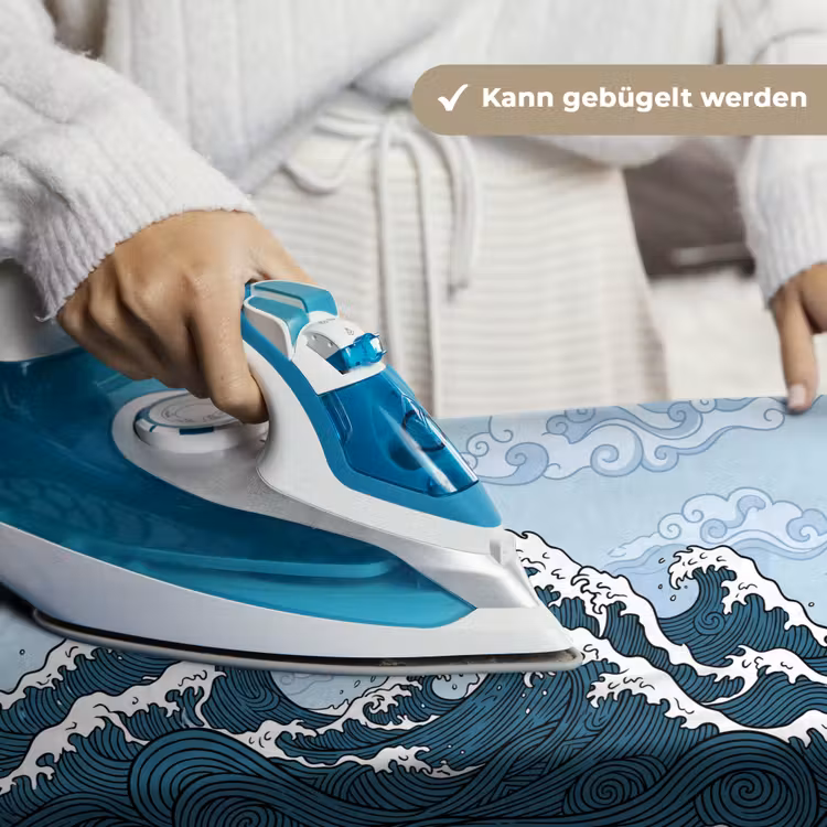 Zee - Golven - Japans - Natuur - Blauw Wandkleed katoen klein -tsfeer9_DE