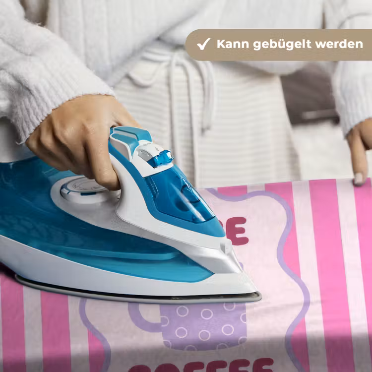 More coffee - Roze - Paars - Strepen - Mok Wandkleed katoen klein -tsfeer9_DE