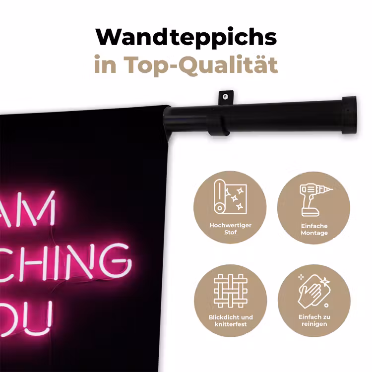 Man - Tekst - Neon Wandkleed katoen klein -tsfeer2_DE