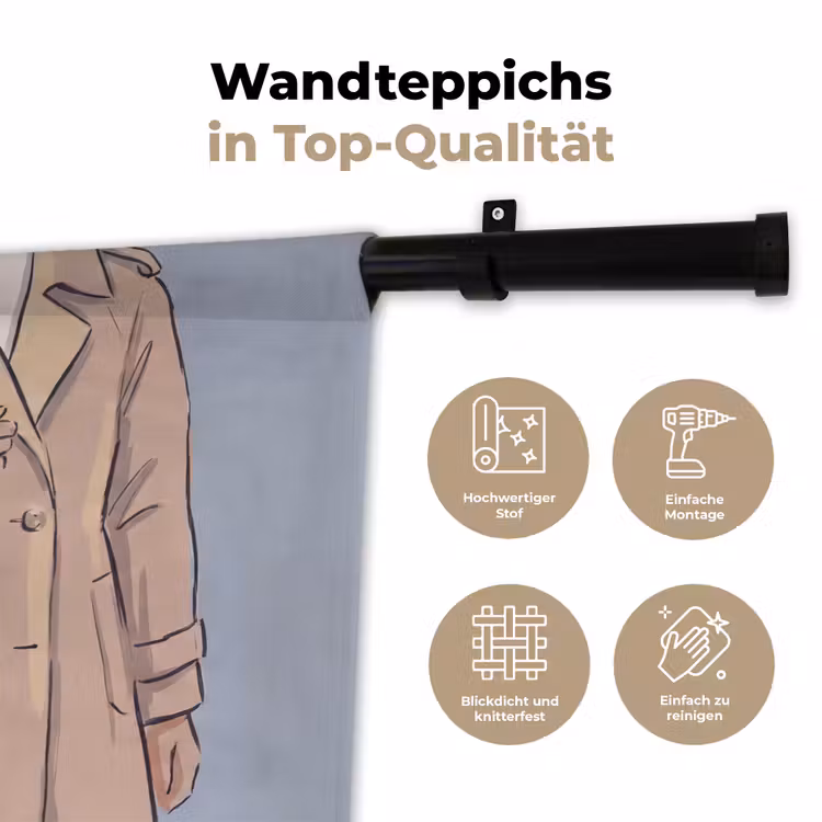 Mensen - Boodschappen - Stadsleven - Modern - Kleurrijk Wandkleed katoen klein -tsfeer2_DE