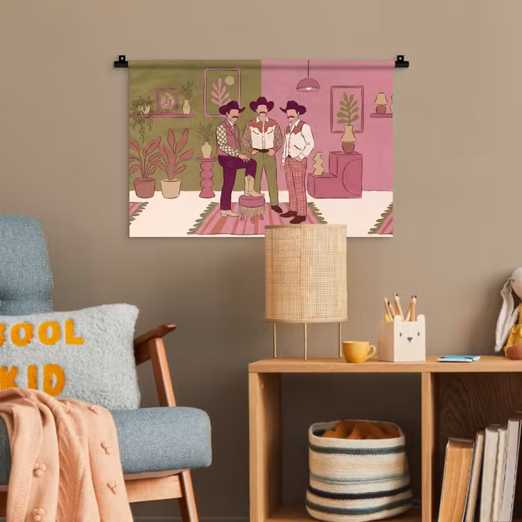 Mensen - Mannen - Hoeden - Retro - Interieur Wandkleed katoen klein -wsfeer4_kind