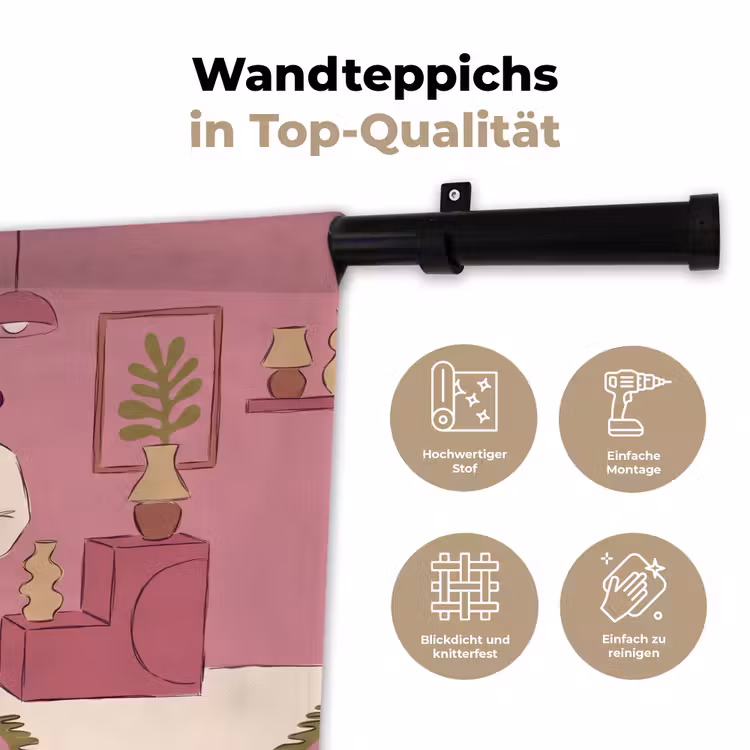 Mensen - Mannen - Hoeden - Retro - Interieur Wandkleed katoen klein -tsfeer2_DE