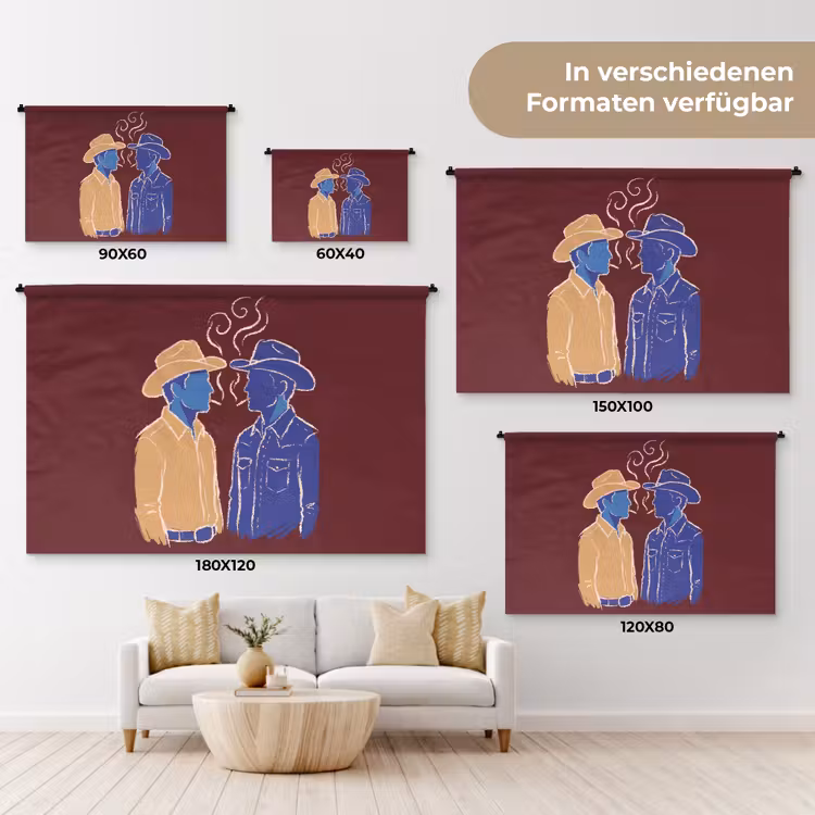 Mensen - Profiel - Sigaret - Abstract - Kunst Wandkleed katoen klein -tsfeer8_DE