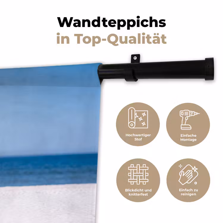 Mensen - Strand - Zomer - Recreatie - Kleurrijk Wandkleed katoen klein -tsfeer2_DE