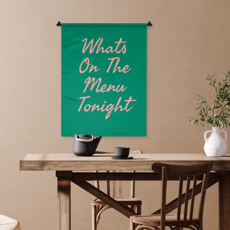 Menu - Quote - Roze Wandkleed katoen klein -sfeer6