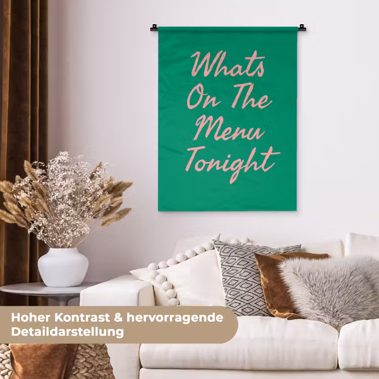 Menu - Quote - Roze Wandkleed katoen klein -tsfeer1_DE