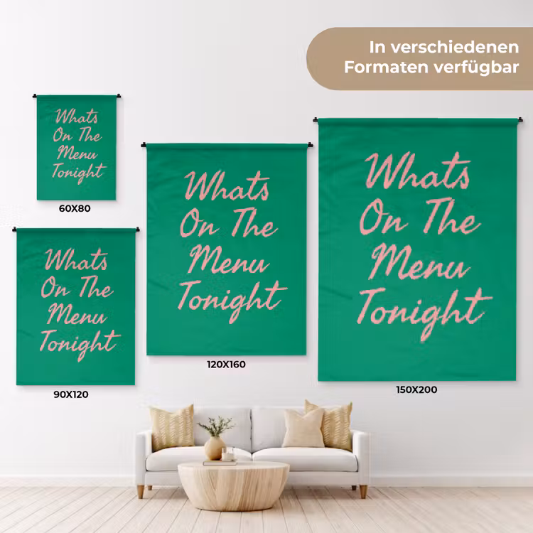 Menu - Quote - Roze Wandkleed katoen klein -tsfeer8_DE