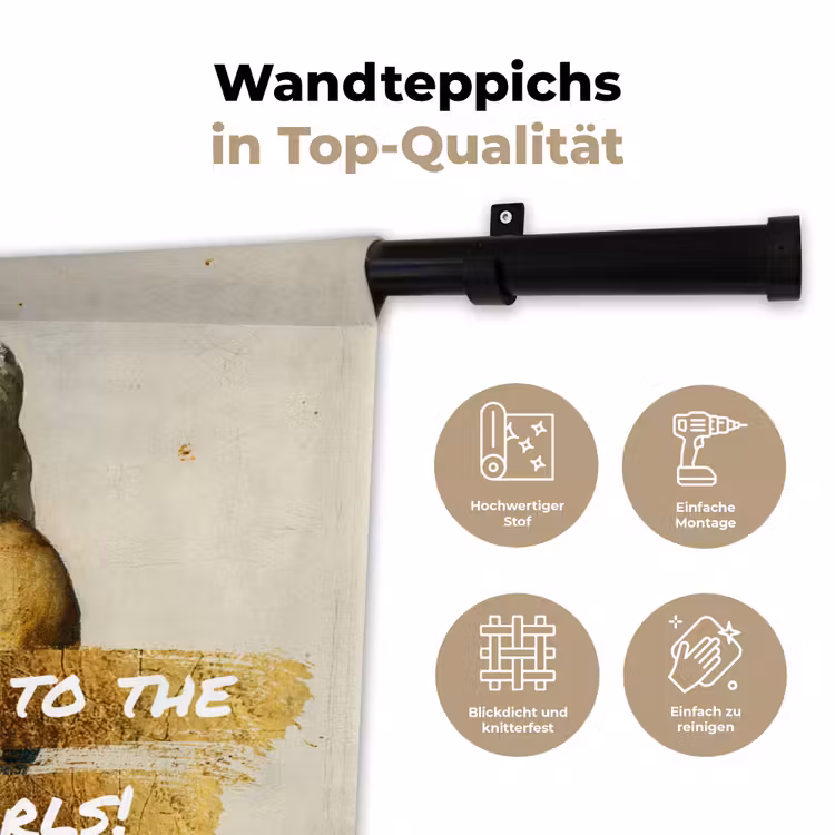 Melkmeisje - Goud - Quotes - Schilderij - Oude meesters Wandkleed katoen klein -tsfeer2_DE