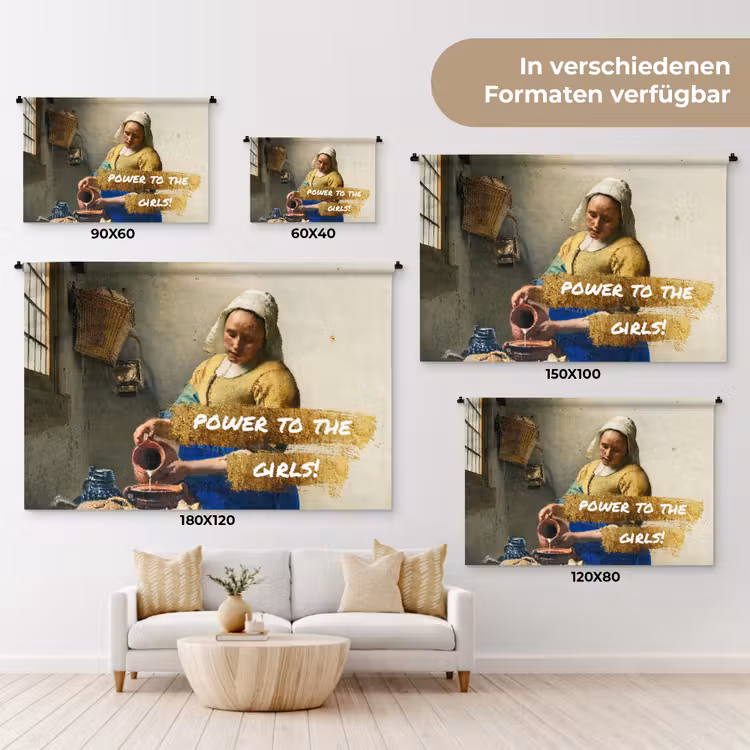 Melkmeisje - Goud - Quotes - Schilderij - Oude meesters Wandkleed katoen klein -tsfeer8_DE