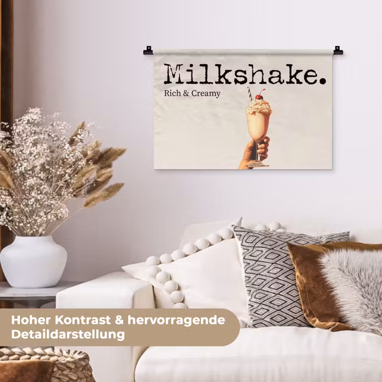 Milkshake - Kers - Rietje Wandkleed katoen klein -tsfeer1_DE