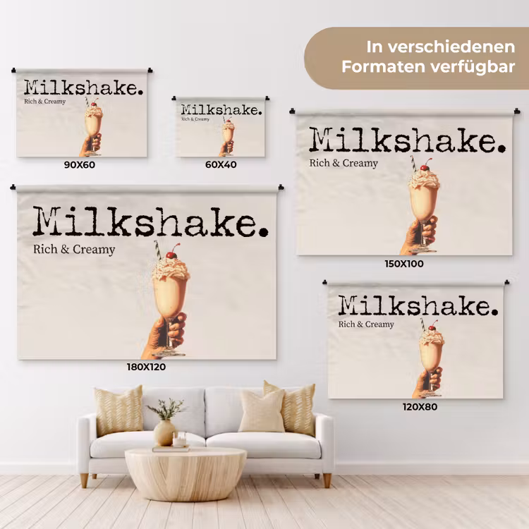 Milkshake - Kers - Rietje Wandkleed katoen klein -tsfeer8_DE