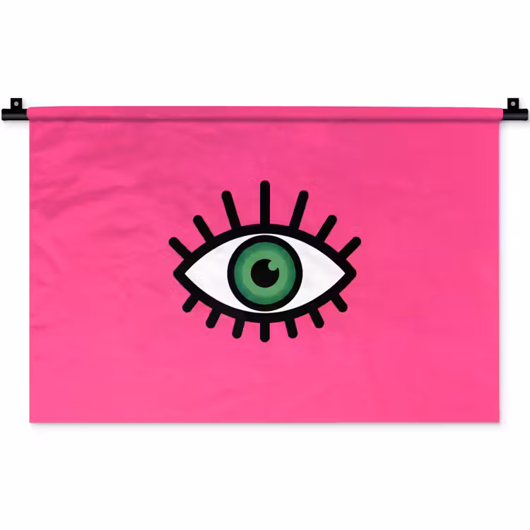 Minimalistisch - Oog - Roze Wandkleed katoen klein -zz3d