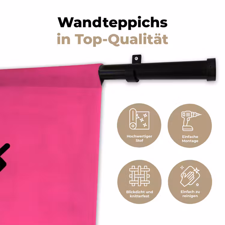 Minimalistisch - Oog - Roze Wandkleed katoen klein -tsfeer2_DE