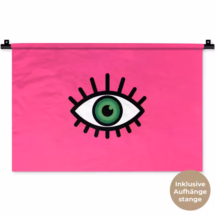 Minimalistisch - Oog - Roze Wandkleed katoen klein -t3d_DE