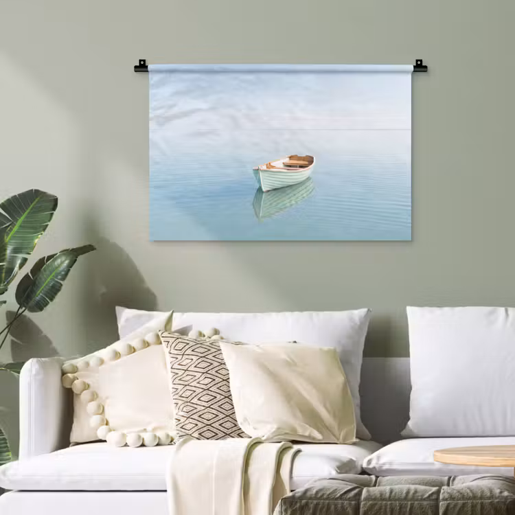 Minimalistisch - Boot - Zee Wandkleed katoen klein -sfeer7