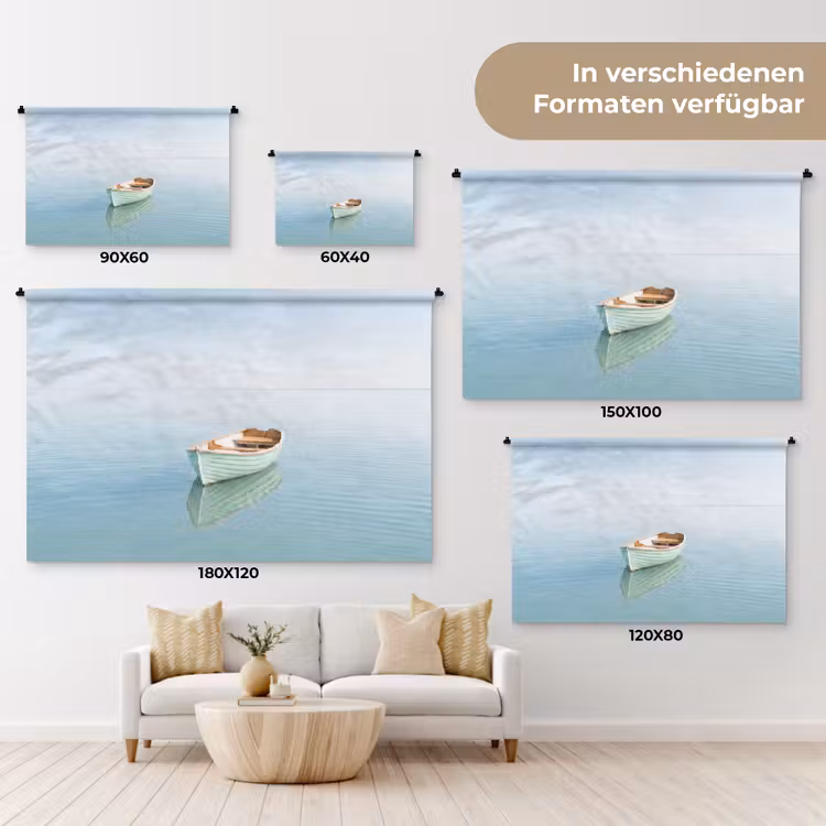 Minimalistisch - Boot - Zee Wandkleed katoen klein -tsfeer8_DE