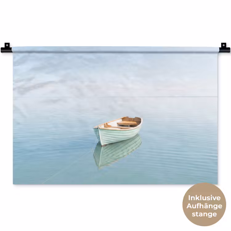 Minimalistisch - Boot - Zee Wandkleed katoen klein -t3d_DE