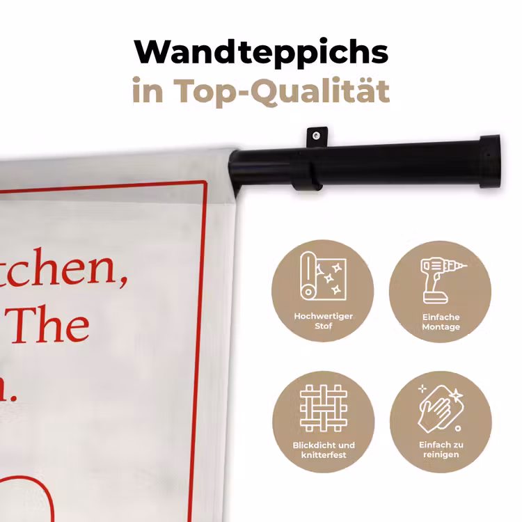 Minimalistisch - Vork - Lepel - Lijntekening Wandkleed katoen klein -tsfeer2_DE