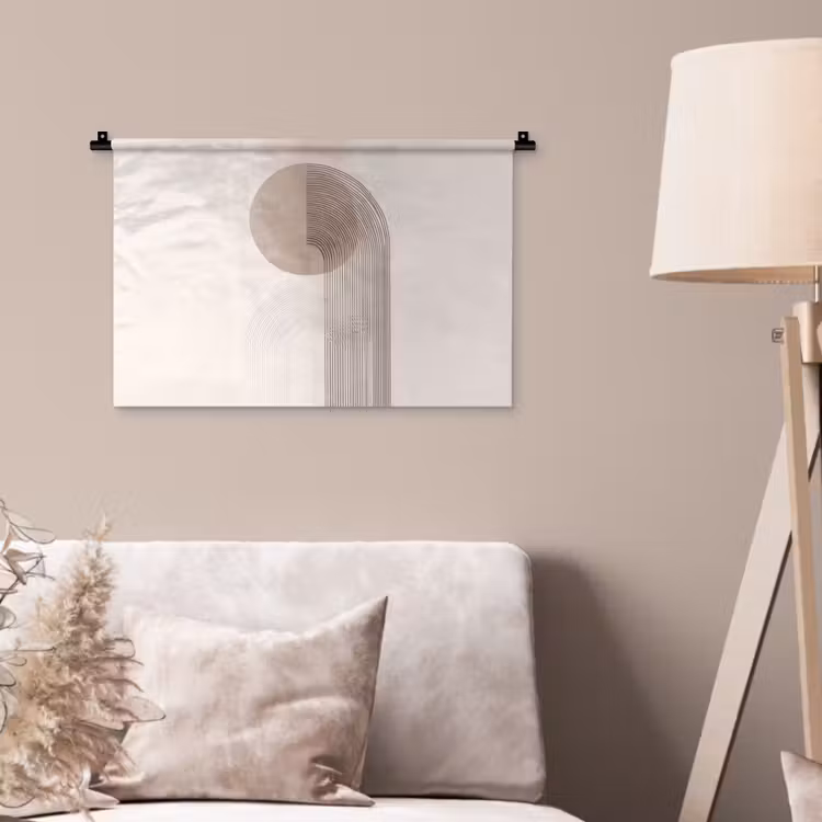 Minimalistisch - Cirkel - Lichtgrijs Wandkleed katoen klein -sfeer4
