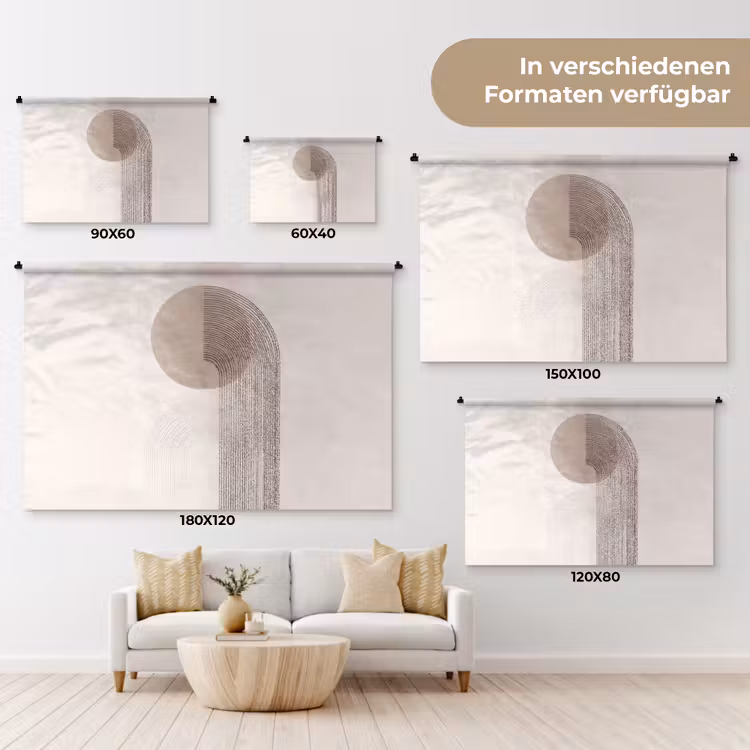 Minimalistisch - Cirkel - Lichtgrijs Wandkleed katoen klein -tsfeer8_DE