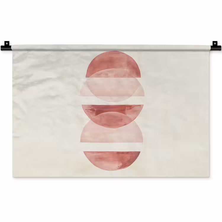 Minimalistisch - Cirkels - Roze Wandkleed katoen klein -zz3d