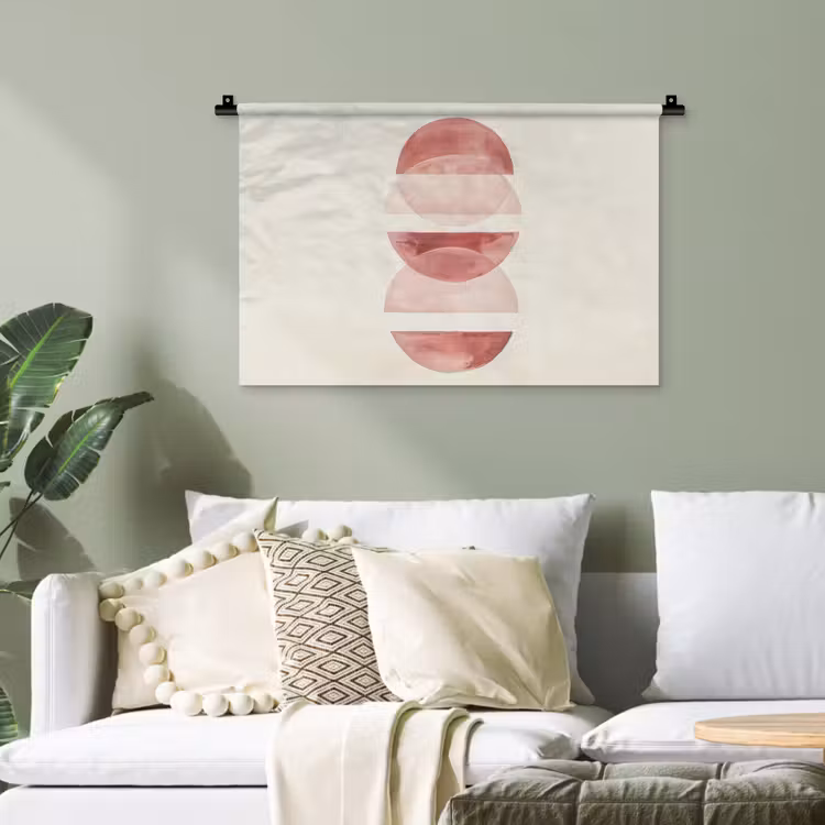 Minimalistisch - Cirkels - Roze Wandkleed katoen klein -sfeer7
