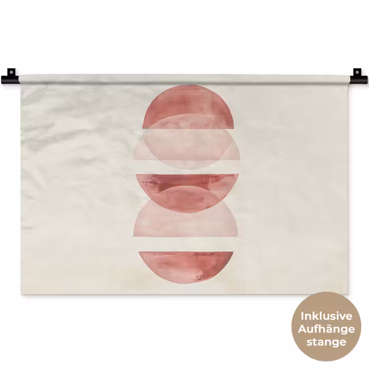 Minimalistisch - Cirkels - Roze Wandkleed katoen klein -t3d_DE