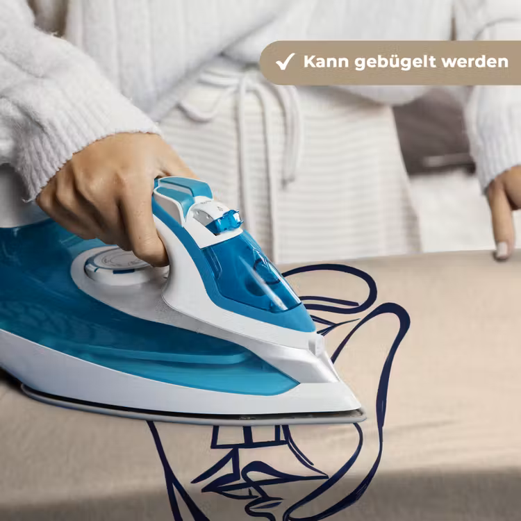 Minimalistisch - Lijnillustratie - Beige - Donkerblauw Wandkleed katoen klein -tsfeer9_DE