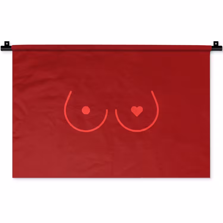 Minimalistisch - Lijnillustratie - Rood Wandkleed katoen klein -zz3d