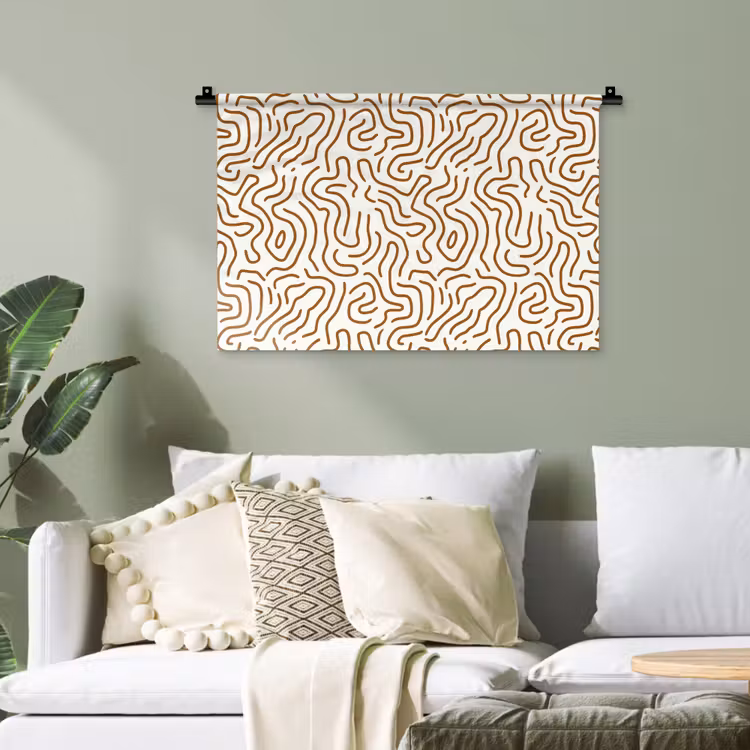 Minimalistisch - Patroon - Terracotta Wandkleed katoen klein 269 -sfeer7