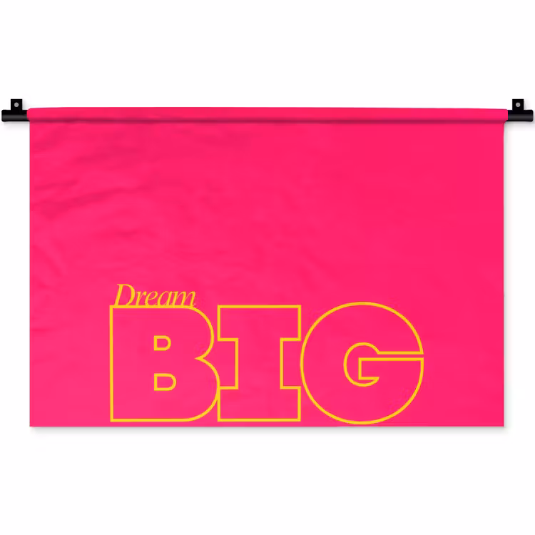 Minimalistisch - Roze - Dream big - Grafisch Wandkleed katoen klein -zz3d