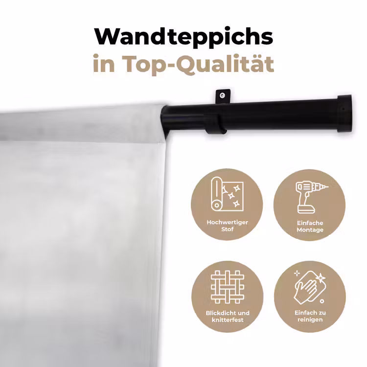 Minimalistisch - Silhouet - Zwart - Vliegtuig Wandkleed katoen klein -tsfeer2_DE