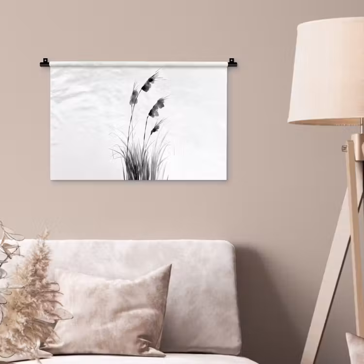 Minimalistisch - Stelen - Wit Wandkleed katoen klein -sfeer4