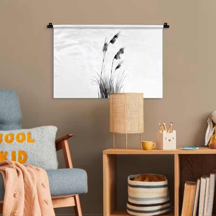 Minimalistisch - Stelen - Wit Wandkleed katoen klein -wsfeer4_kind