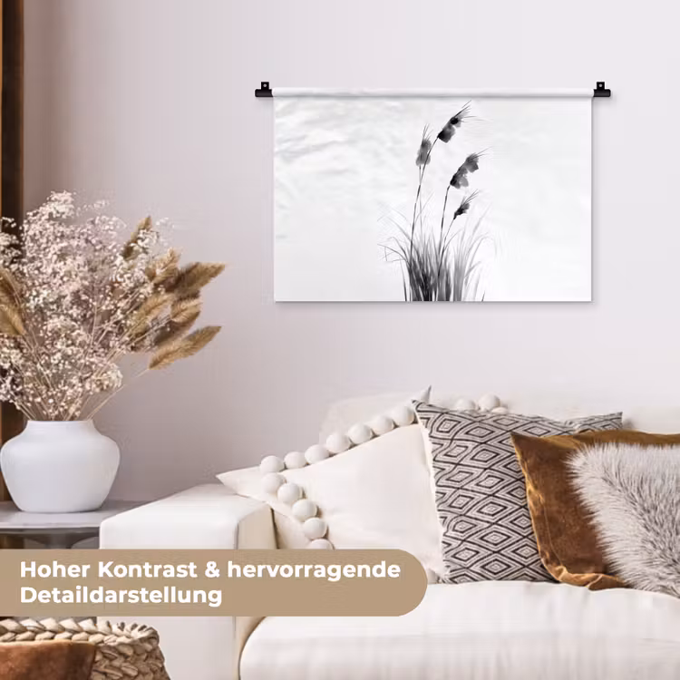 Minimalistisch - Stelen - Wit Wandkleed katoen klein -tsfeer1_DE