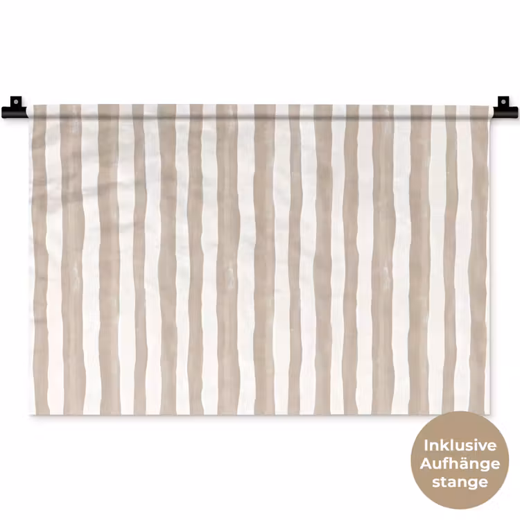 Minimalistisch - Strepen - Beige Wandkleed katoen klein 269 -t3d_DE