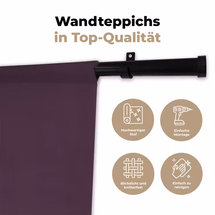Midnight - Plum - Paars Wandkleed katoen klein 269 -tsfeer2_DE