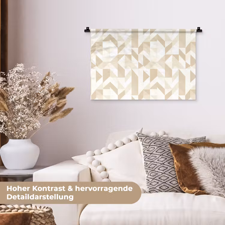 Modern - Abstract - Beige Wandkleed katoen klein 269 -tsfeer1_DE