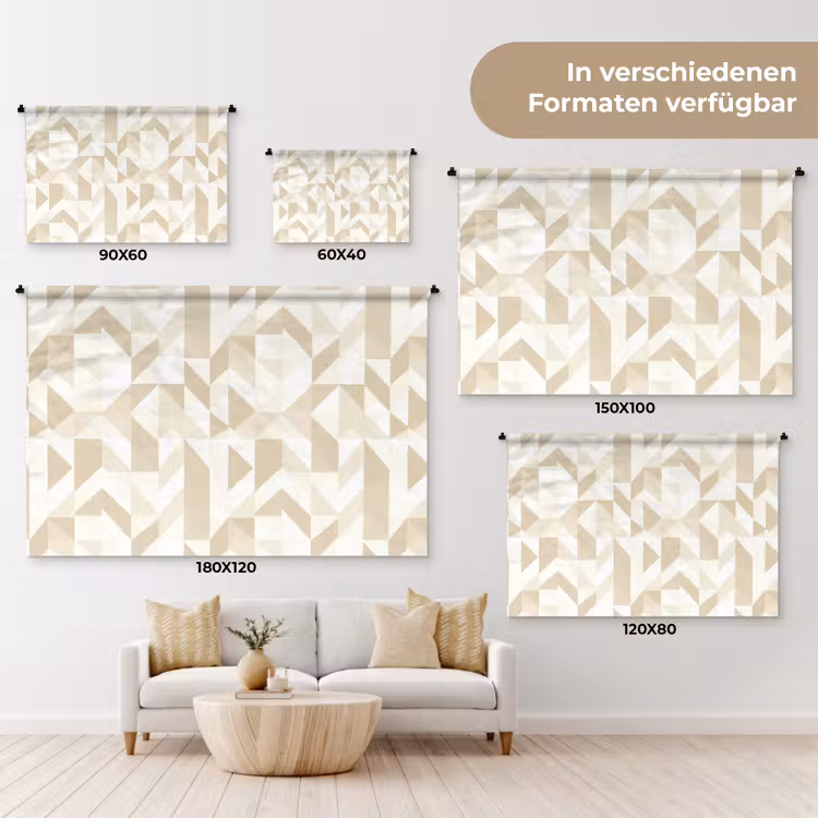 Modern - Abstract - Beige Wandkleed katoen klein 269 -tsfeer8_DE