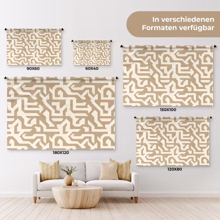 Modern - Abstract - Beige Wandkleed katoen klein 269 -tsfeer8_DE