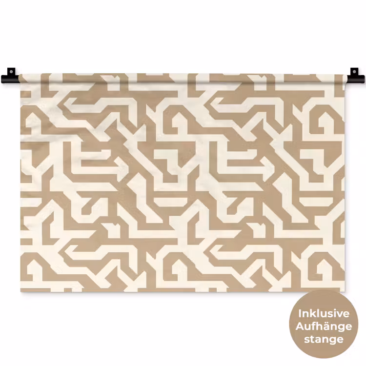 Modern - Abstract - Beige Wandkleed katoen klein 269 -t3d_DE