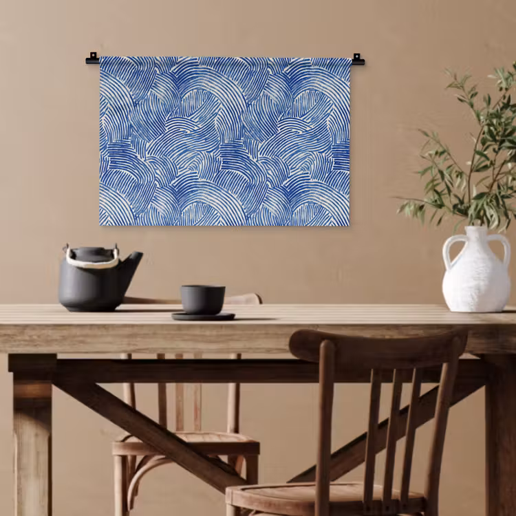 Modern - Abstract - Blauw Wandkleed katoen klein 269 -sfeer6