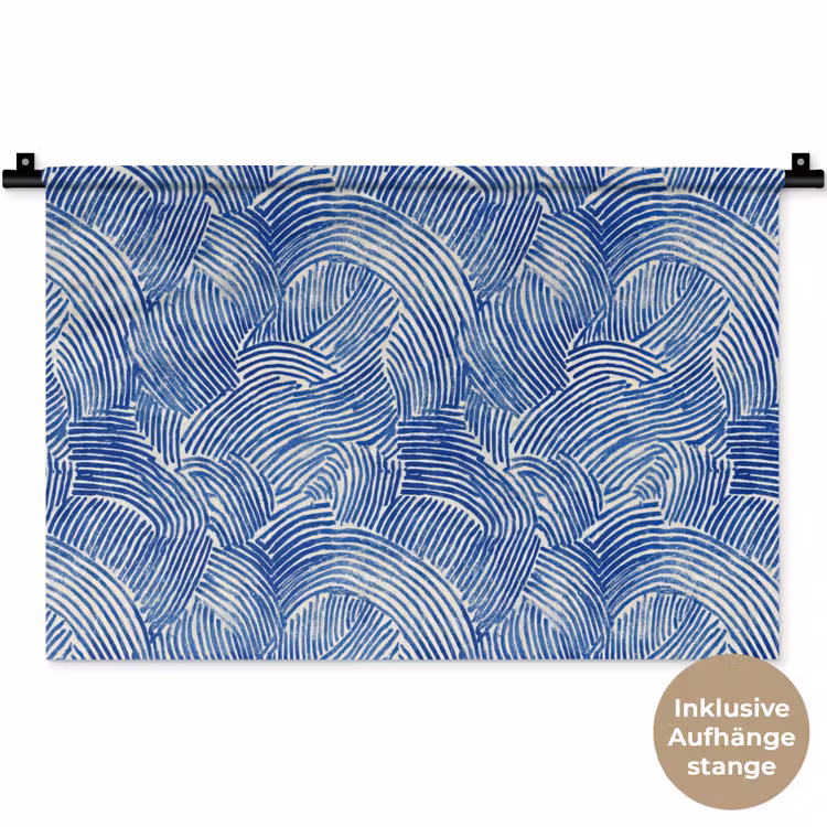 Modern - Abstract - Blauw Wandkleed katoen klein 269 -t3d_DE