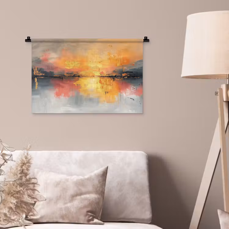 Modern - Abstract - Goud - Roze Wandkleed katoen klein -sfeer4