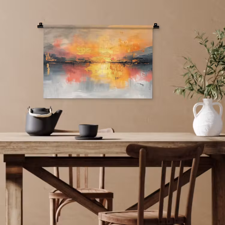 Modern - Abstract - Goud - Roze Wandkleed katoen klein -sfeer6
