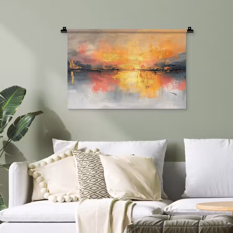 Modern - Abstract - Goud - Roze Wandkleed katoen klein -sfeer7