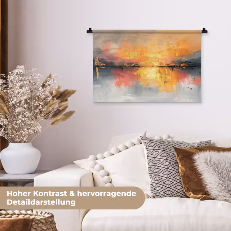 Modern - Abstract - Goud - Roze Wandkleed katoen klein -tsfeer1_DE