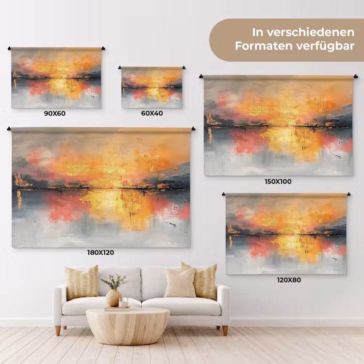 Modern - Abstract - Goud - Roze Wandkleed katoen klein -tsfeer8_DE