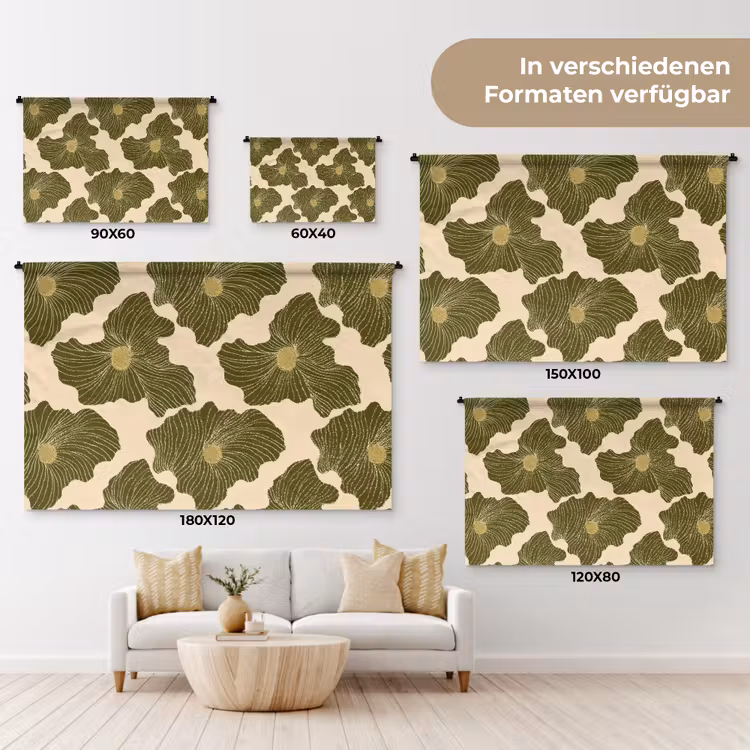 Modern - Abstract - Groen Wandkleed katoen klein 269 -tsfeer8_DE